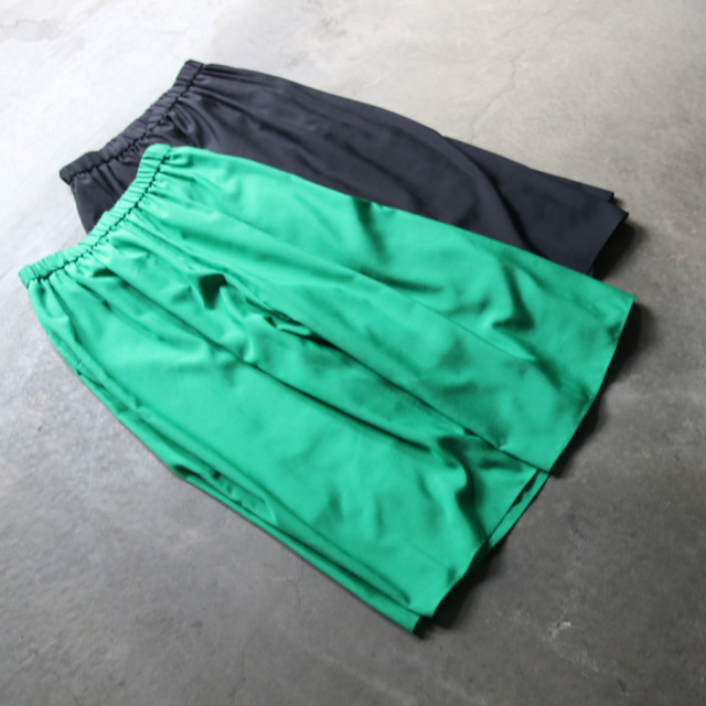 FANTASTICDAYS （ファンタスティックデイズ） [ POSTSKIRT ] ポリエステルローン 裏地付き イージーパンツスカート (GREEN) (BLACK)