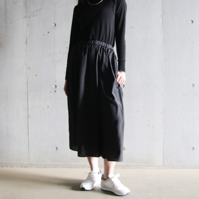 FANTASTICDAYS （ファンタスティックデイズ） [ POSTSKIRT ] ポリエステルローン 裏地付き イージーパンツスカート (GREEN) (BLACK)