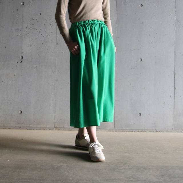 FANTASTICDAYS （ファンタスティックデイズ） [ POSTSKIRT ] ポリエステルローン 裏地付き イージーパンツスカート (GREEN) (BLACK)