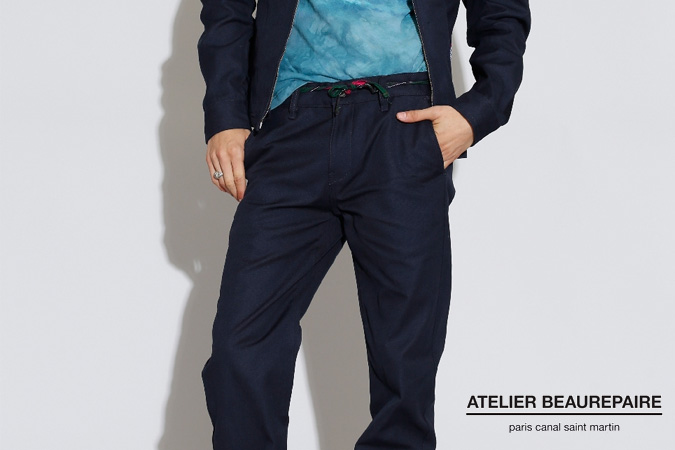 Pantalon Homme Atelier Beaurepaire 'Joseph' - Canvas 100% Coton Bleu - Taille 28 - Neuf