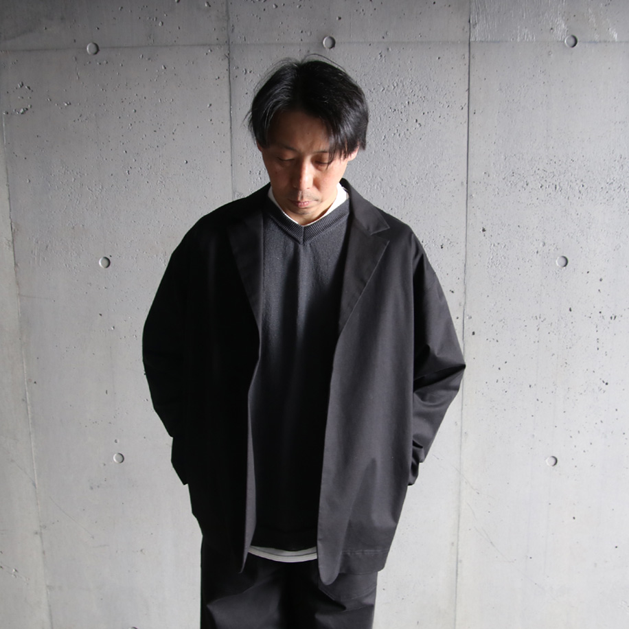 alvana (アルヴァナ) ACS-F001 [ FADE STRETCH HAORI JACKET ] フェードストレッチ ハオリ ジャケット (BLACK)