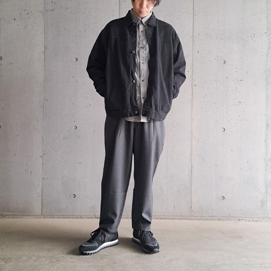 alvana (アルヴァナ) ALV-90112 [ NATURAL TWILL SHORT JACKET ] ナチュラルショートジャケット (BLACK)