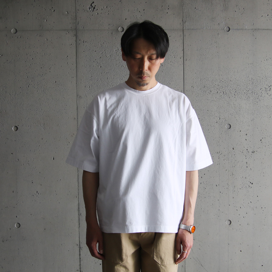 alvana (アルヴァナ) ACS-C008 [ OVERSIZE  TEE SHIRTS ] ライトオンス天竺 オーバーサイズ クルーネック TEE シャツ (WHITE)