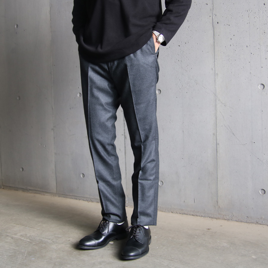 BARNSTORMER (バーンストーマー) [1100P] NOP SAXONY FLANNEL (ノーピーフラノ)/ ノータック ウールスラックス (GRAY)  