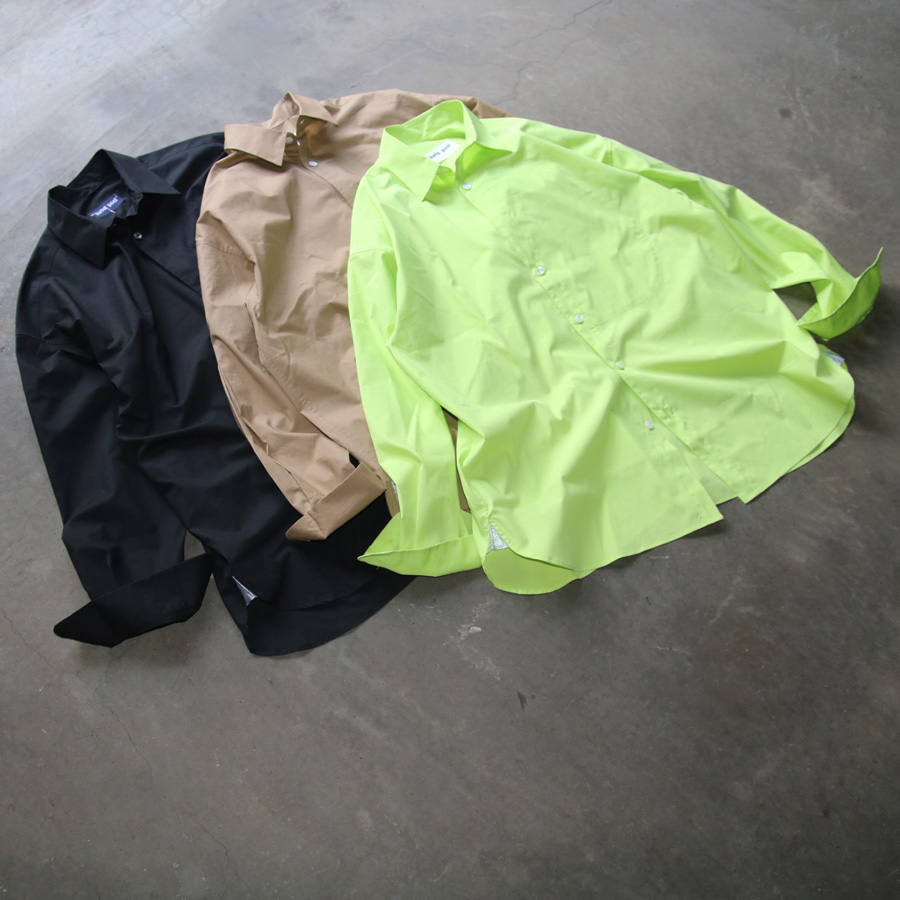 BETA POST (ベータ ポスト) FLY FRONT POCKET SHIRT / BC2W SH-05 / コットン ポリエステル タイプライター 比翼利用ポケット シャツ (YELLOW) LIME