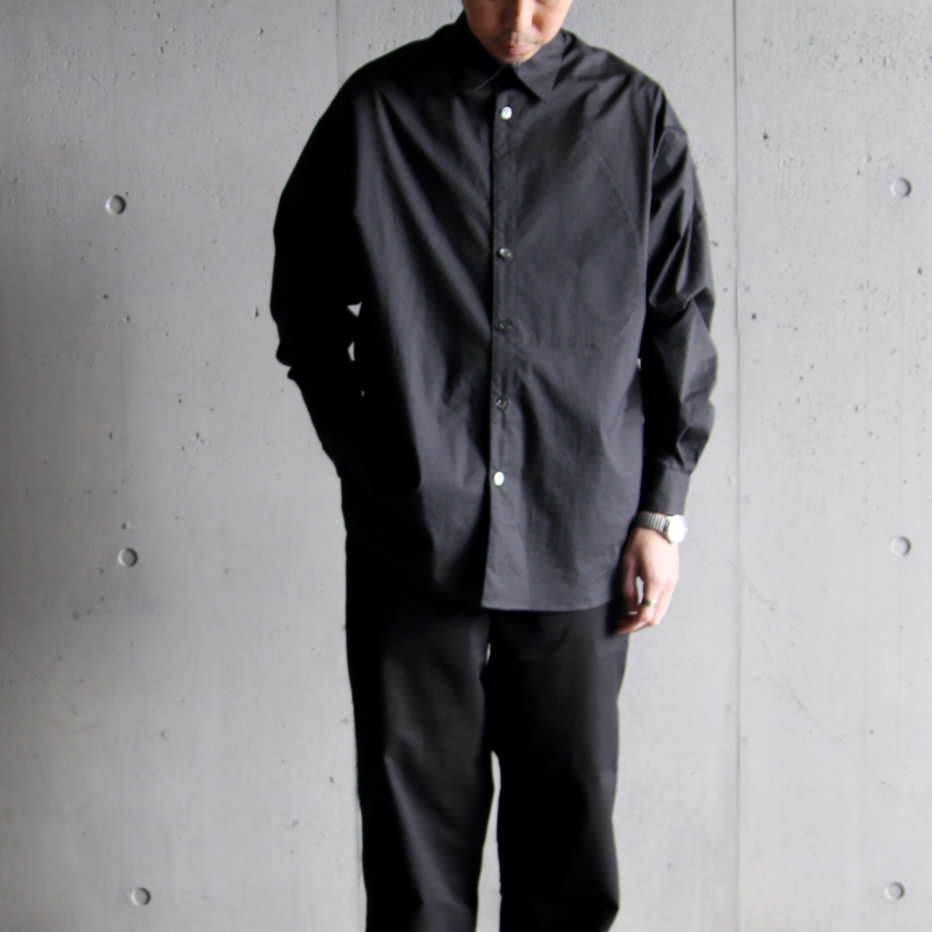 BETA POST (ベータ ポスト) FLY FRONT POCKET SHIRT / BC2W SH-05 / コットン ポリエステル タイプライター 比翼利用ポケット シャツ (BLACK) 