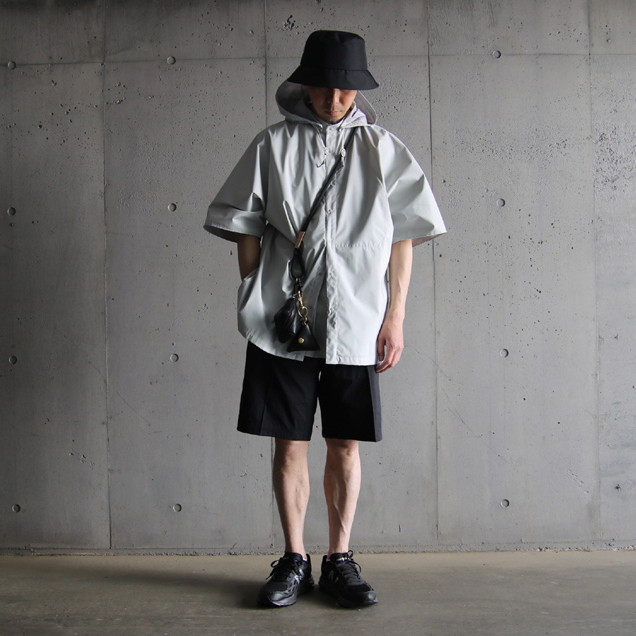 BETA POST (ベータ ポスト) PONCHO SHIRT / BC2W SH-12 / 3レイヤー ハーフスリーブ シャツ (LIGHT GRAY) 