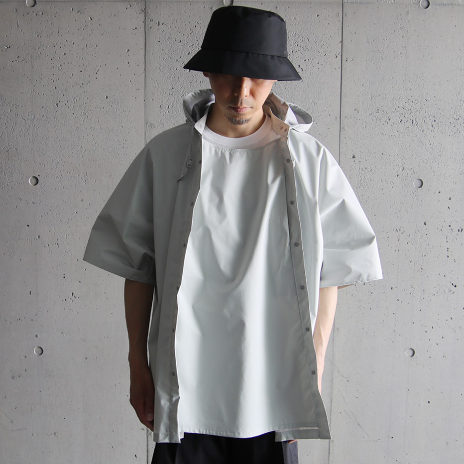 BETA POST (ベータ ポスト) PONCHO SHIRT / BC2W SH-12 / 3レイヤー ハーフスリーブ シャツ (LIGHT GRAY)