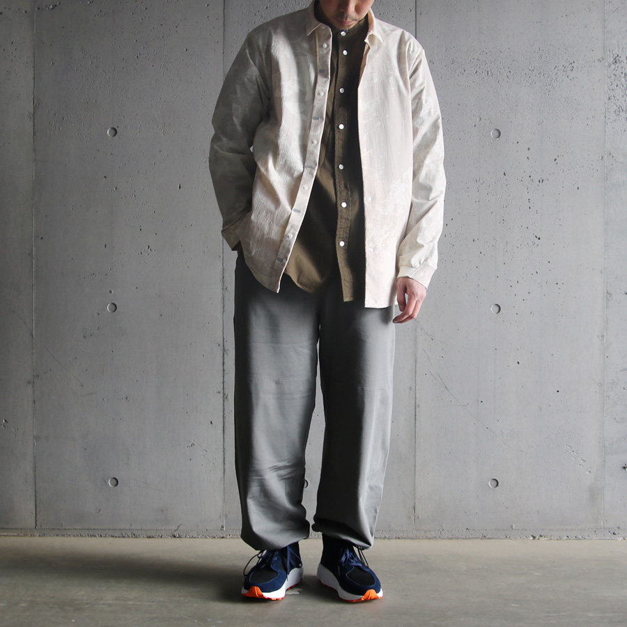 CURLY / CURLY& Co. (カーリー) 231-43031 [ HIGH GAUGE FRENCH TERRY WIDE PANTS ] ハイゲージミニ裏毛 ワイドパンツ (SMOKE OLIVE)