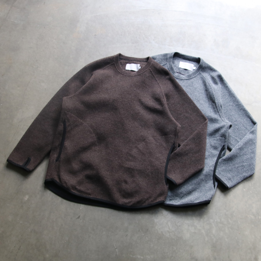 CURLY / CURLY& Co. (カーリー) 233-33102 [ KNIT-SAWN P/O ] クォーターゲージC/Wニット クルーネックプルオーバーセーター (2COLOR)