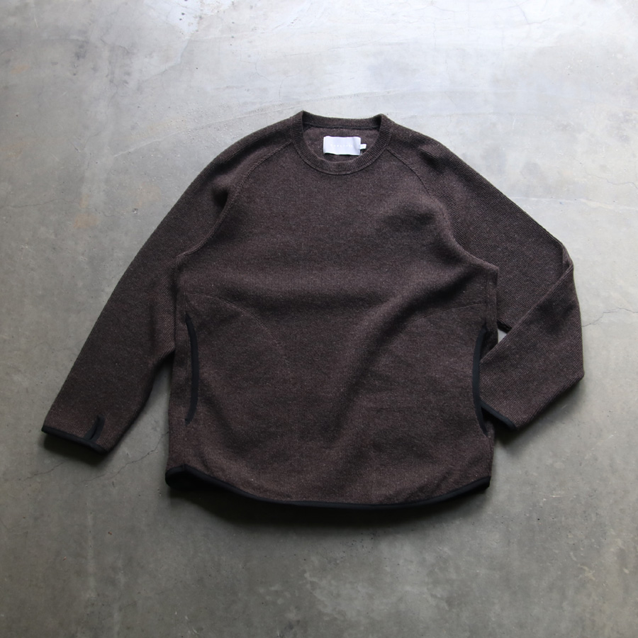 CURLY / CURLY& Co. (カーリー) 233-33102 [ KNIT-SAWN P/O ] クォーターゲージC/Wニット クルーネックプルオーバーセーター (2COLOR)