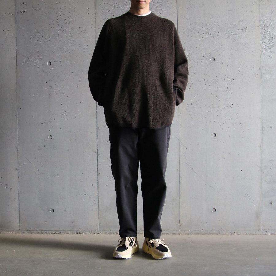 CURLY / CURLY& Co. (カーリー) 233-33102 [ KNIT-SAWN P/O ] クォーターゲージC/Wニット クルーネックプルオーバーセーター (2COLOR)