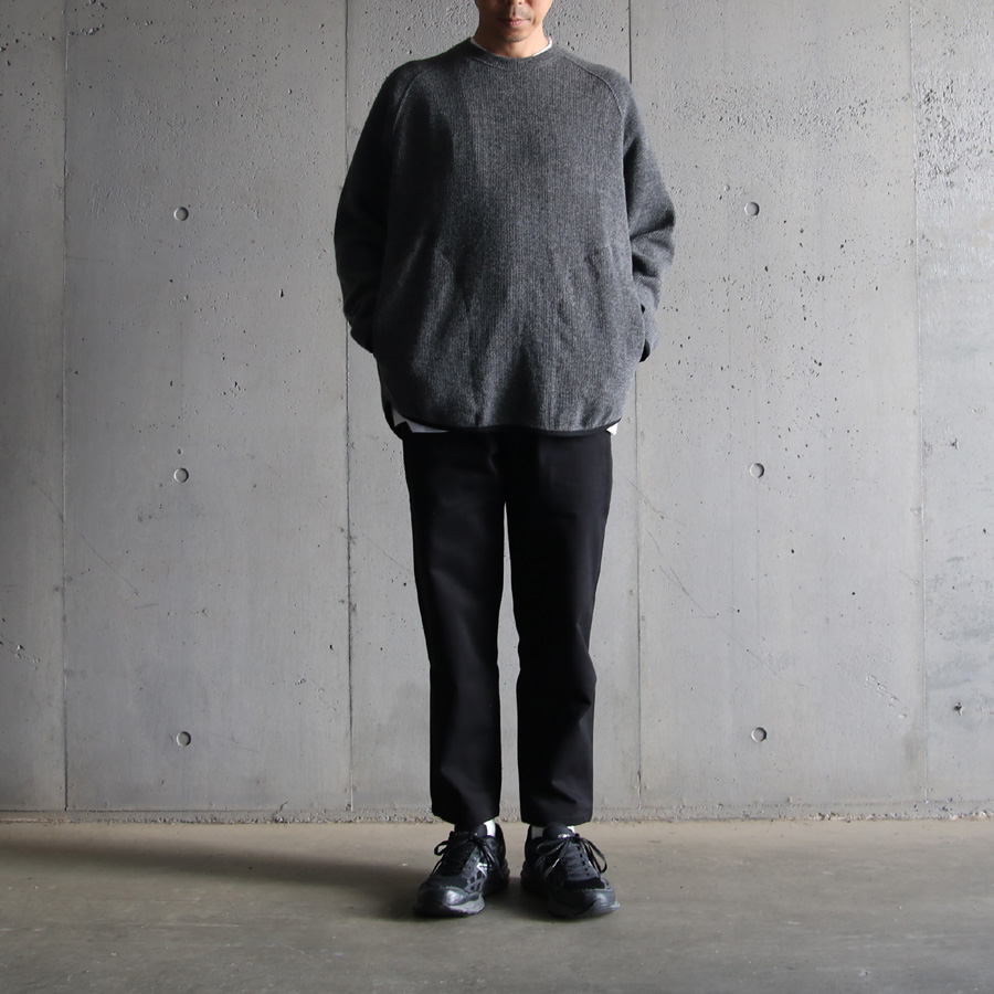 CURLY / CURLY& Co. (カーリー) 233-33102 [ KNIT-SAWN P/O ] クォーターゲージC/Wニット クルーネックプルオーバーセーター (2COLOR)