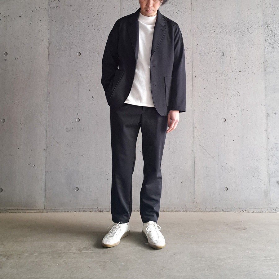 CURLY / CURLY& Co. (カーリー) 251-530331 [ THERMO RAGLAN-SLEEVE JACKET ] ストレッチポンチ ラグランスリーブ 2Bジャケット (BLACK) 