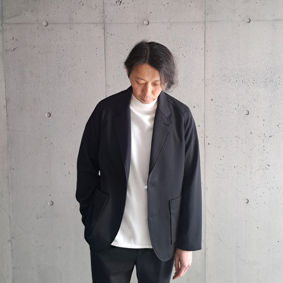 CURLY / CURLY& Co. (カーリー) 251-530331 [ THERMO RAGLAN-SLEEVE JACKET ] ストレッチポンチ ラグランスリーブ 2Bジャケット (BLACK) 
