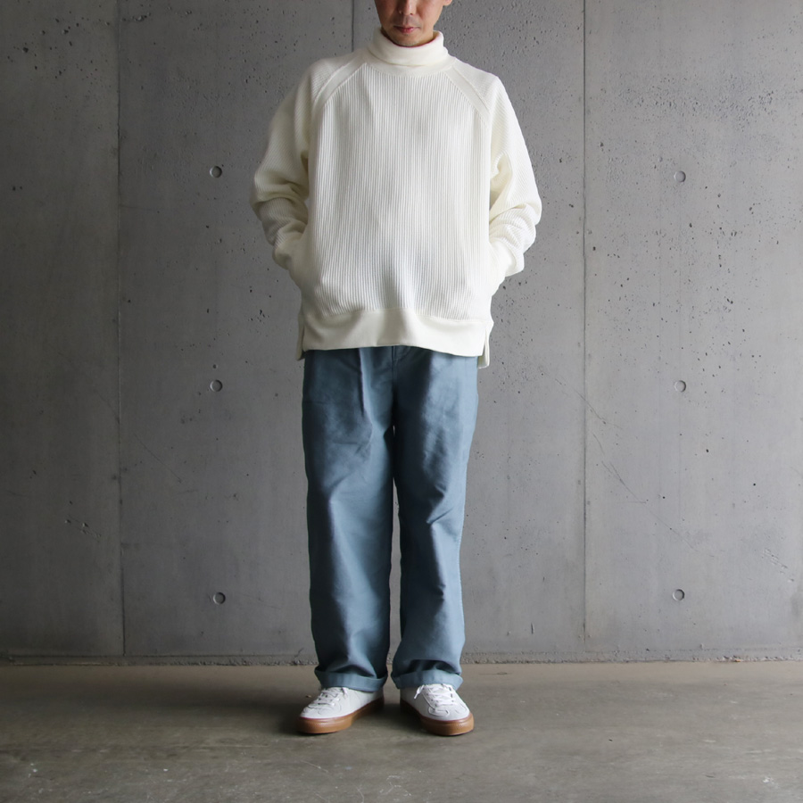 CURLY / CURLY& Co. (カーリー) 223-33102 [ WAFFLE KNIT TURTLENECK P/O ] ワッフルアクリルウールジャージー タートルネックプルオーバー (WHITE)