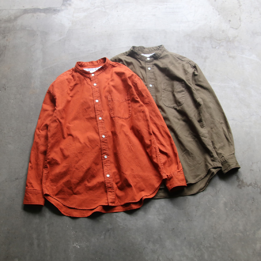 EEL PRODUCTS (イール プロダクツ) E-23407 [Atelier Shirts / アトリエシャツ] スタンドカラーシャツ (OLIVE)