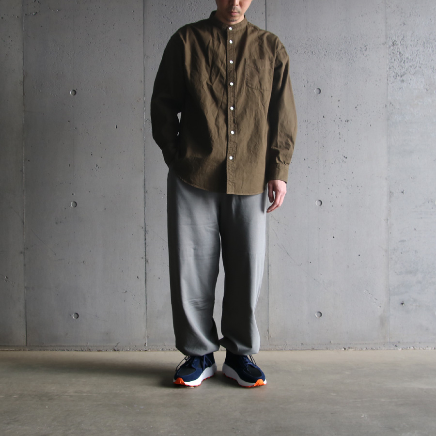 EEL PRODUCTS (イール プロダクツ) E-23407 [Atelier Shirts / アトリエシャツ] スタンドカラーシャツ (OLIVE)