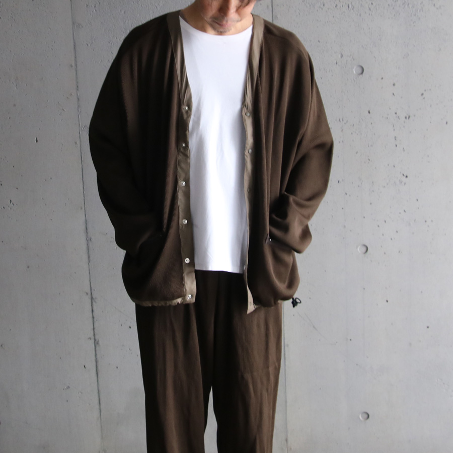 EEL PRODUCTS (イール プロダクツ) E-24502  [スライスカーデ /SLICE CARDIGAN] ポリエステルリブ カーディガン(2COLOR)