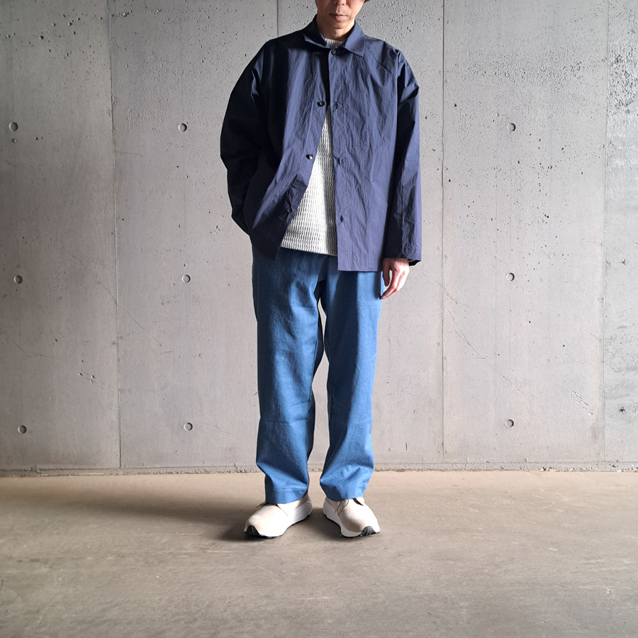 E-25203 [ SUN PANTS / サンパンツ ] 強撚コットン・リネン イージーパンツ (BLUE) (BEIGE)