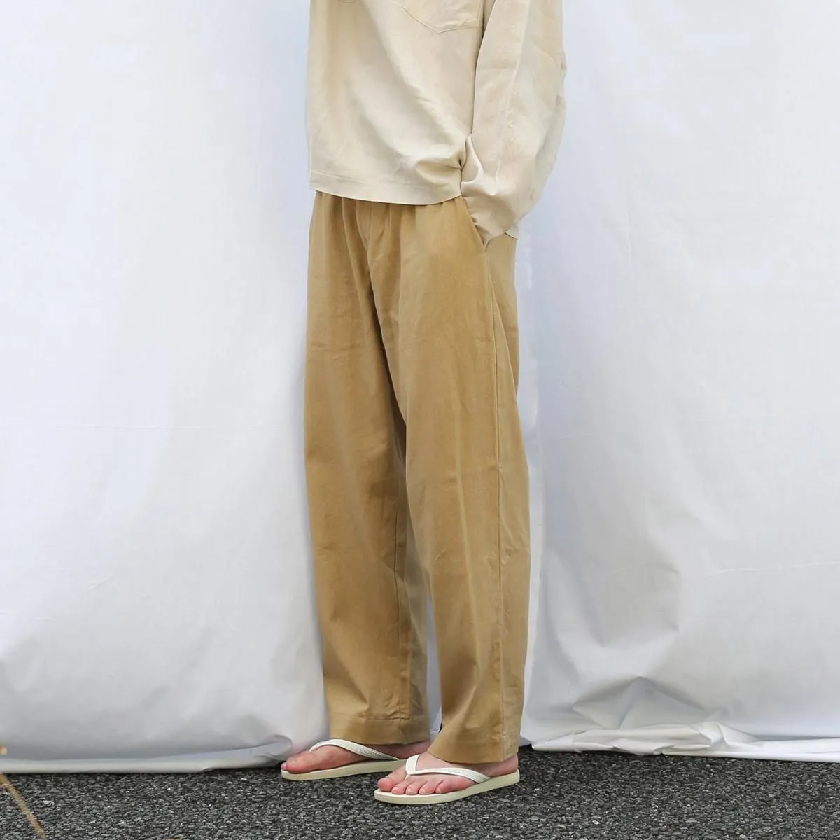 EEL PRODUCTS (イール プロダクツ) E-25203 [ SUN PANTS / サンパンツ ] 強撚コットン・リネン イージーパンツ (BLUE) (BEIGE)