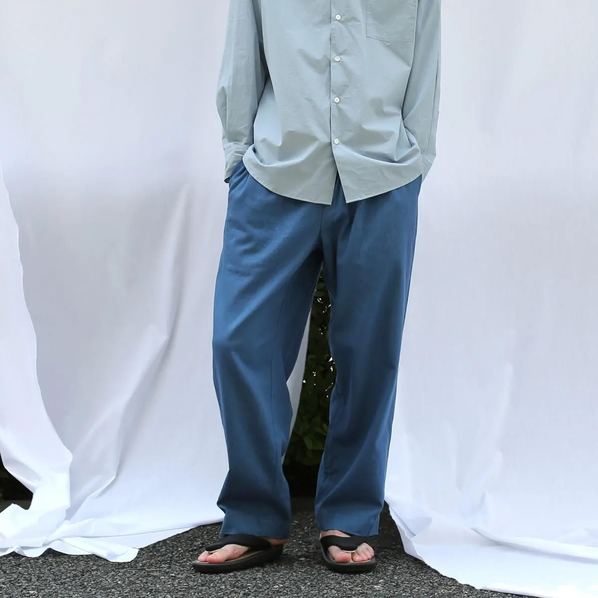 EEL PRODUCTS (イール プロダクツ) E-25203 [ SUN PANTS / サンパンツ ] 強撚コットン・リネン イージーパンツ (BLUE) (BEIGE)