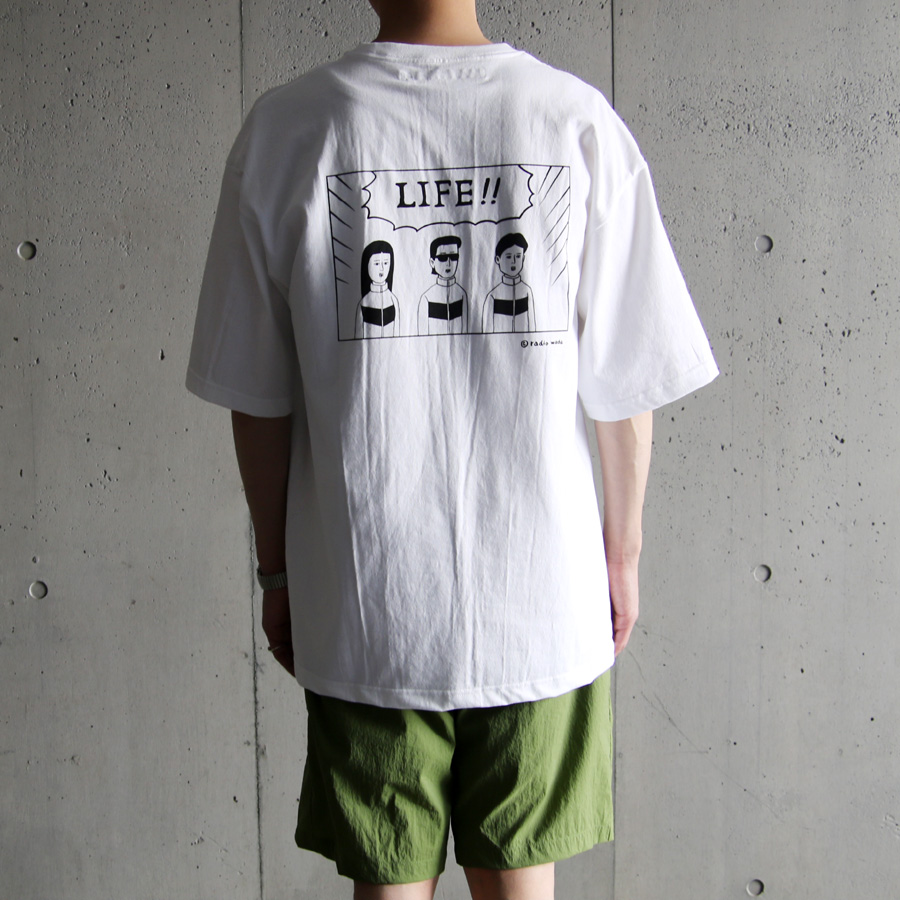 EEL PRODUCTS (イール プロダクツ) E-20507A [LIFE×和田ラヂヲ] クルーネックバックプリントTシャツ (WHITE)
