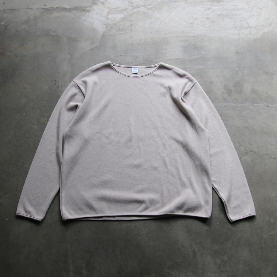 　GICIPI ( ジチピ ) 2204A /PITONE / ボートネック ワイドフィット コットンニット(Fiocchi D'avena /グレージュ) / MEN'S /ユニセックス