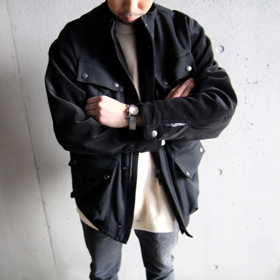 ink (インク) ink22-01 [DIGNITY] リメイク 50'sウールギャバジンスラックス スタンドカラージャケット (BLACK)