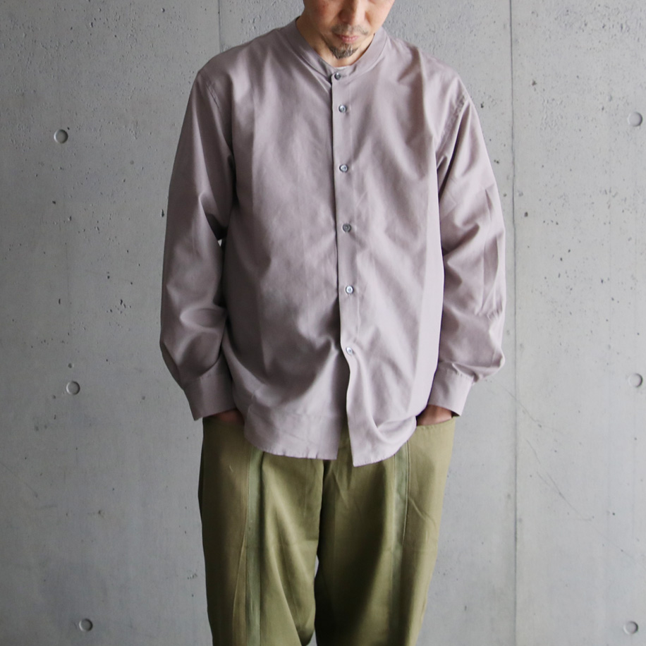 LAMOND (ラモンド) LM-S-085-C/P [BAND COLLAR TUMBLER SHIRTS JACKET] バンドカラー タンブラー シャツ ジャケット (GRAY) 