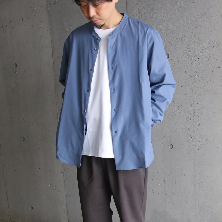 LAMOND (ラモンド) LM-S-085-C/P [BAND COLLAR TUMBLER SHIRTS JACKET] バンドカラー タンブラー シャツ ジャケット (SAX) 