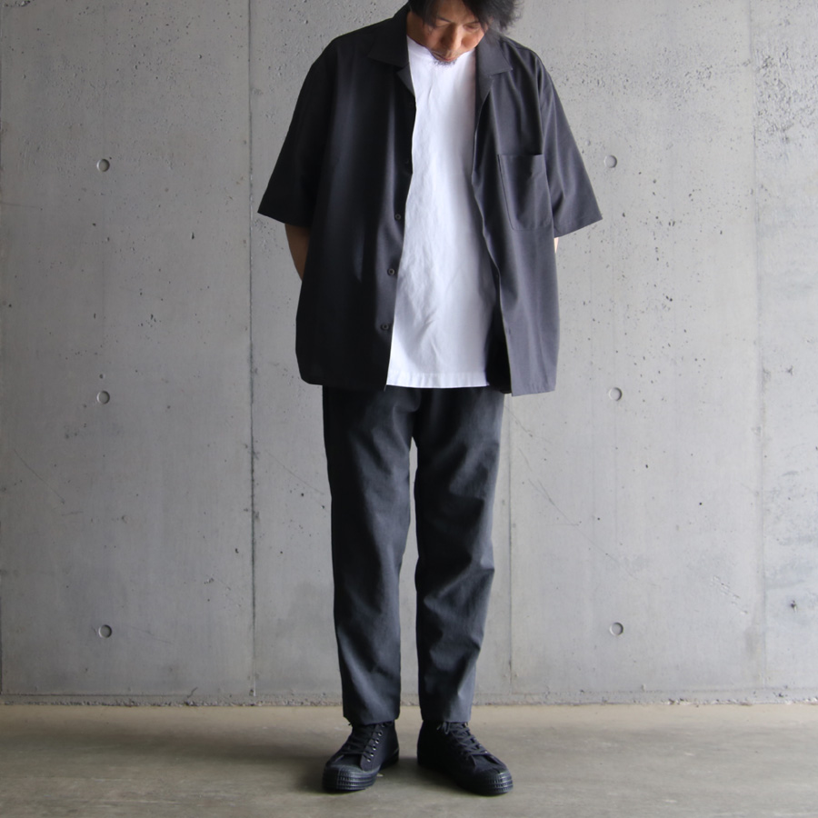 LAMOND (ラモンド) LM-S-083 [SHARI SHIRTS] オープンカラー S/S シャツ (CHARCOAL)