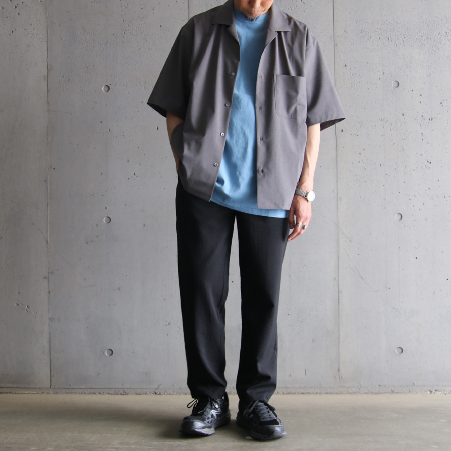 LAMOND (ラモンド) LM-S-083 [SHARI SHIRTS] オープンカラー S/S シャツ (GRAY)