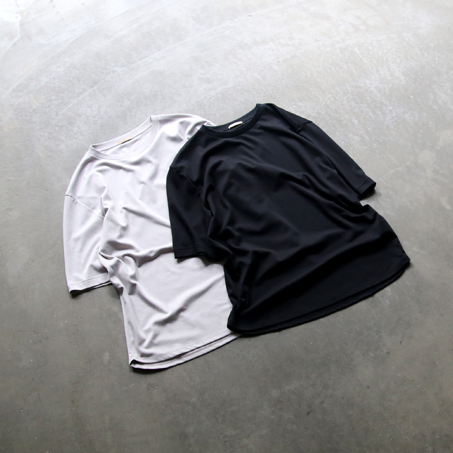 LAMOND (ラモンド) LM-C-176 [SUVIN ROUND HEM T-SHIRT] スビンコットン ラウンドヘム ハーフスリーブ Tシャツ (BLACK) 