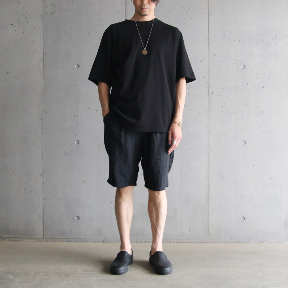 LAMOND (ラモンド) LM-C-176 [SUVIN ROUND HEM T-SHIRT] スビンコットン ラウンドヘム ハーフスリーブ Tシャツ (BLACK)