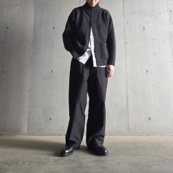 alvana (アルヴァナ) ALV-90151 [ 5G LAMS WOOL ZIP UP KNIT ] 5ゲージラムウール ジップアップ ニット(INK BLACK)