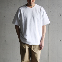 ALV-00180 [ FADE CENTER SEAM S/S TEE SHIRTS ] フェードセンターシーム ショートスリーブ クルーネック TEE シャツ (IVORY)(LIGHT YELLOW)(BLACK)(CHARCOAL)