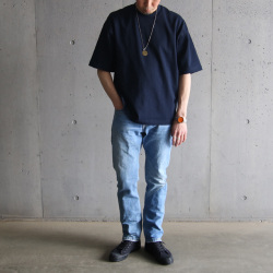 alvana (アルヴァナ) ACS-C001 [ 空防 S/S TEE SHIRTS ] 空紡天竺 ショートスリーブ クルーネック TEE シャツ (NAVY)