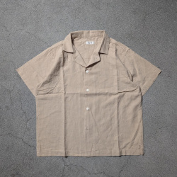 alvana (アルヴァナ) ALV-00175 [ LINEN OPEN COLLAR SHIRT ] リネンオープンカラーシャツ (PINK) (DARK KHAKI)(ECRU)