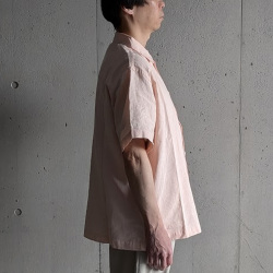 alvana (アルヴァナ) ALV-00175 [ LINEN OPEN COLLAR SHIRT ] リネンオープンカラーシャツ (PINK) (DARK KHAKI)(ECRU)