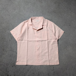 alvana (アルヴァナ) ALV-00175 [ LINEN OPEN COLLAR SHIRT ] リネンオープンカラーシャツ (PINK) (DARK KHAKI)(ECRU)