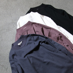alvana (アルヴァナ) ALV-00137 [ 空紡 MIDLE NECK ROUND L/S TEE SHIRTS ] 空紡天竺  ミドルネック L/S Tシャツ (STONE NAVY) (EARTH) (WHITE) (BLACK)