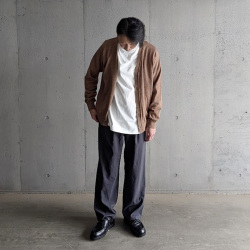 alvana (アルヴァナ) ALV-00137 [ 空紡 MIDLE NECK ROUND L/S TEE SHIRTS ] 空紡天竺  ミドルネック L/S Tシャツ  (MARINE NAVY) (DEEP BROWN) (WHITE) (BLACK)