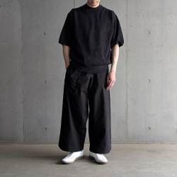 alvana (アルヴァナ) ALV-90183 [ WASHI CREWNECK S/S KNIT ] 和紙 ポリエステル ローゲージ クルーネックニット  (ECRU) (INK BLACK)