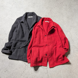 ANEI (アーネイ) AN0262_S1203_WFT [ BRITISH WOOL TWEED / F.E.W CHORE JKT TWEED ] ブリティッシュツイード チョアジャケット (RED) (BLACK)