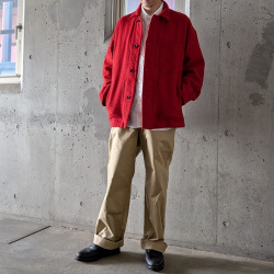 ANEI (アーネイ) AN0262_S1203_WFT [ BRITISH WOOL TWEED / F.E.W CHORE JKT TWEED ] ブリティッシュツイード チョアジャケット (RED) (BLACK)