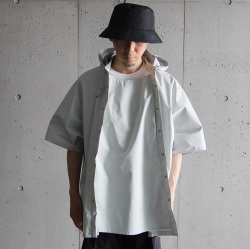 BETA POST (ベータ ポスト) PONCHO SHIRT / BC2W SH-12 / 3レイヤー ハーフスリーブ シャツ (LIGHT GRAY) 