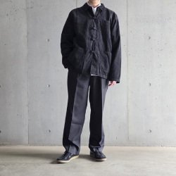 FANTASTICDAYS （ファンタスティックデイズ） [ 2P WIDE-M ] ポリエステルウールツイル ワイド2プリーツ ワイド スラックス (BLACK)