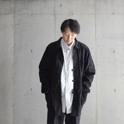  BLEU / BLEU DE CHINE CO. (ブルー)  [ SHANGHAI CODE ]  コーデュロイ チャイナジャケット (BLACK) (BRICK)