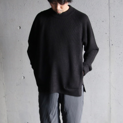 CURLY / CURLY& Co. (カーリー) 223-35101 [ AZTEC CN SWEATER ] ウールブレンドニット クルーネックプルオーバーセーター(BLACK)